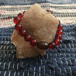 Handmade Red Bead Adjustable Bracelet